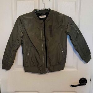 **sold** Kid's H&M Olive Green Bomber Style Jacket size 6-7y